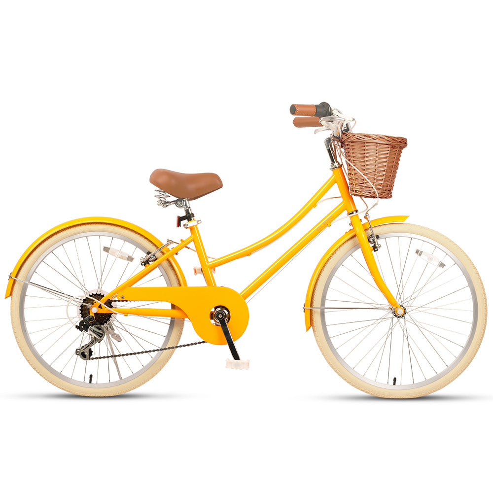 24 inch Beach Cruiser Bike Girls Hybrid Bike With Basket-Glerc