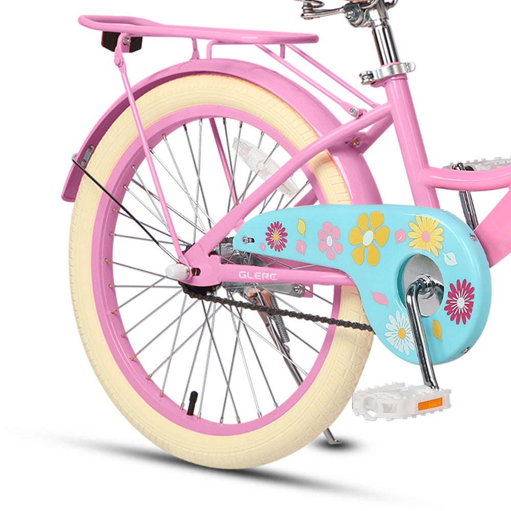 20 Inch Girls Bike with Rear Rack For 7 - 13 Years | Glerc Maggie