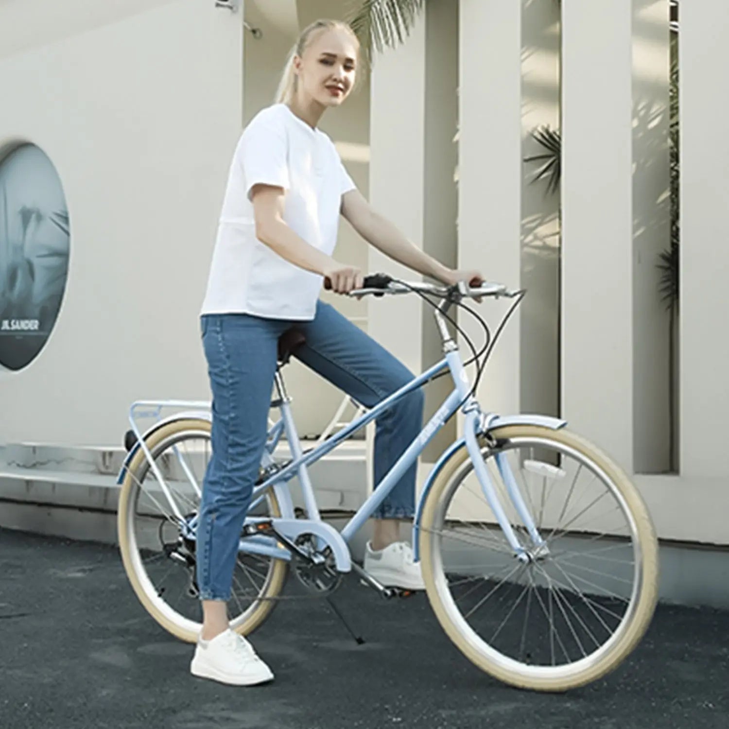 Glerc 26" 6 Speed Hybrid Cruiser Bike-Astrid