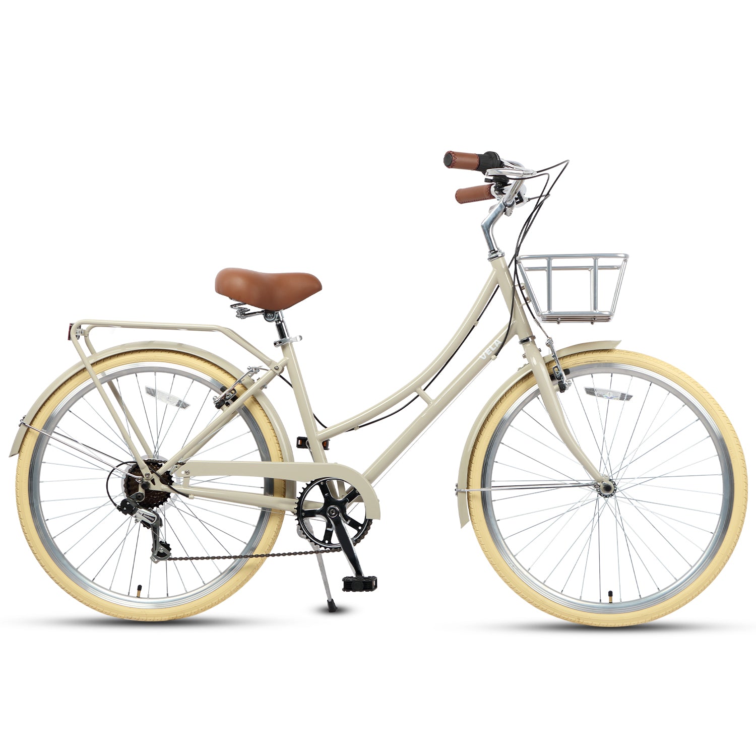 Vela 26 Inch 6 Speed Hybrid Bike with Basket – GLERC BIKES