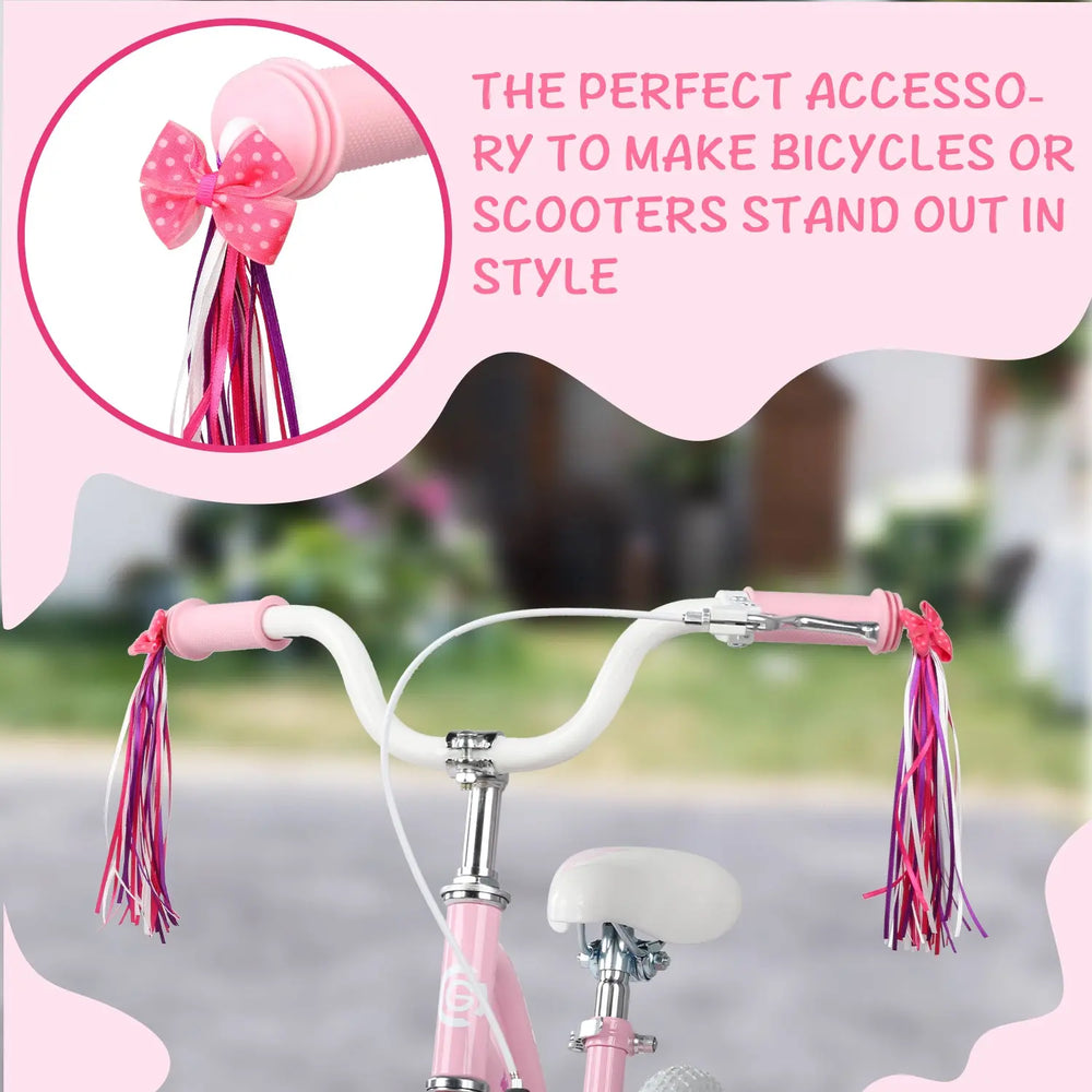 Diy Bike Streamers Tassels For Bikes Fun Handlebar Streamers Tassels With  Red Bows For Kids Bike