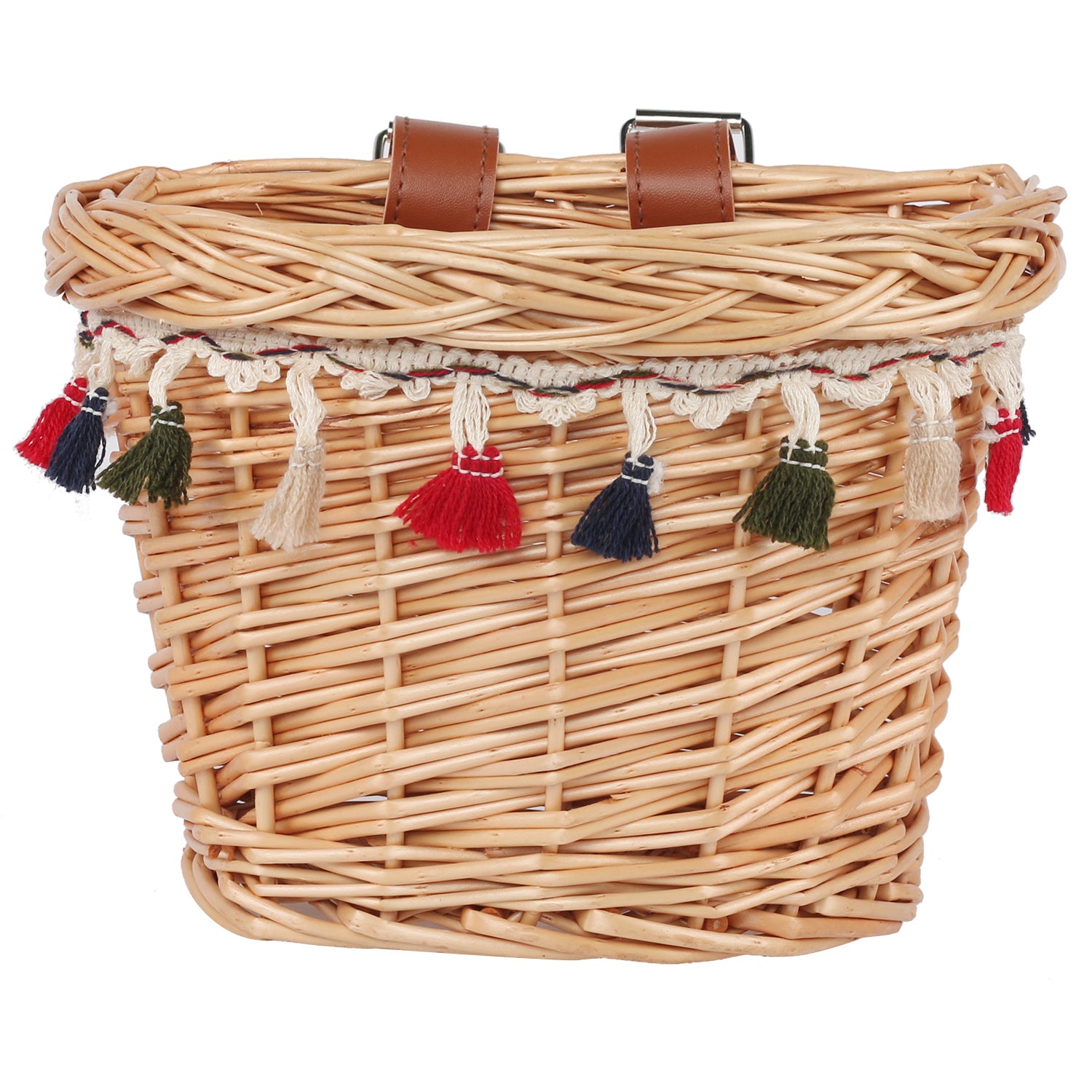 Honey Wicker Basket with Tassels