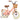 Angled view of a peach kids bike with wicker basket, cream tires, and training wheels