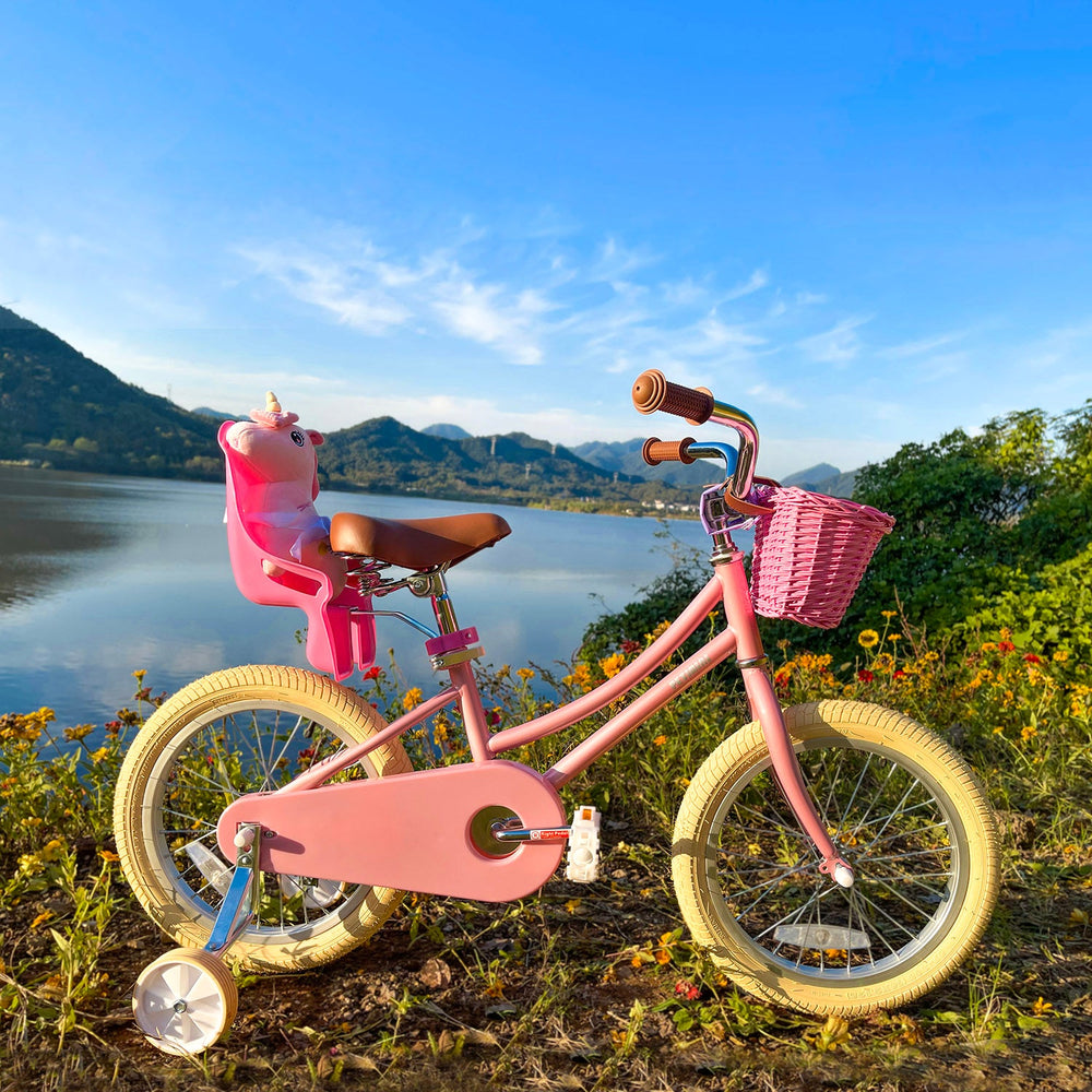 Doll Bike Seat for Girls Easy Attach Decorate Purple